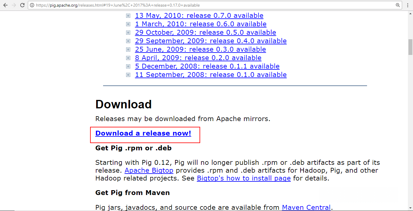 Apache Pig Releases