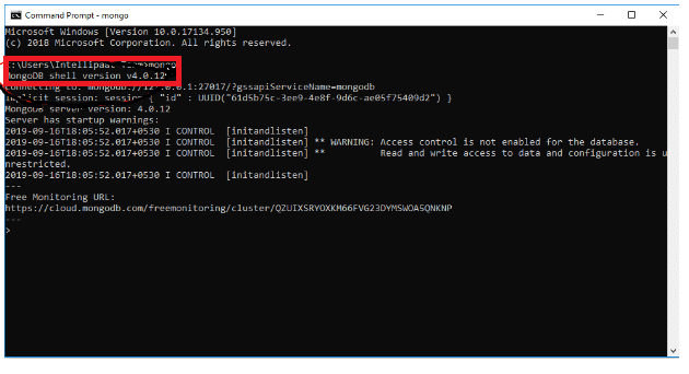 Version checking MongoDB - Intellipaat
