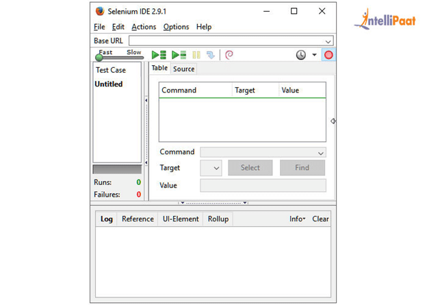 Selenium IDE Firefox Menu button