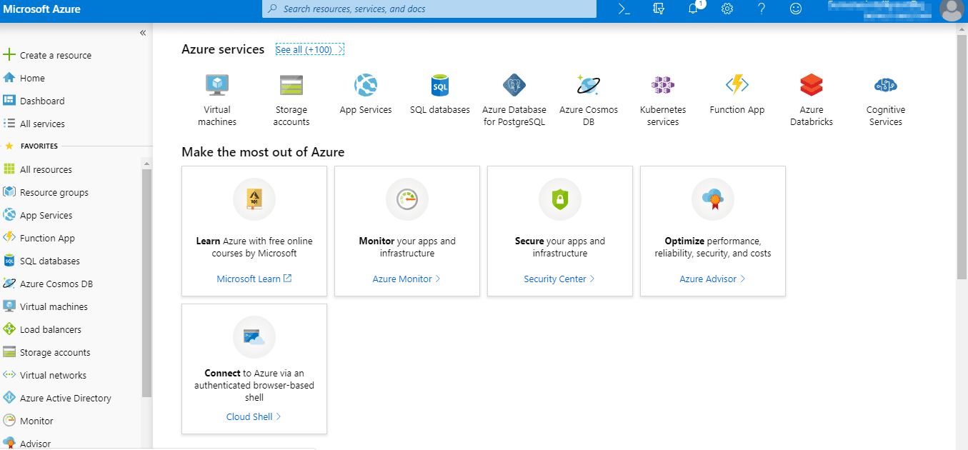 Azure portal dashboard-What is Microsoft Azure-Intellipaat
