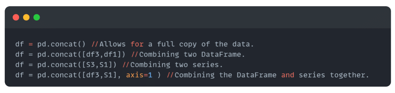 Concatenating Data