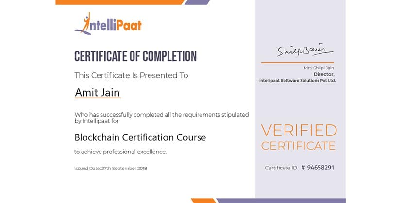 intellipaat blockchain certificate