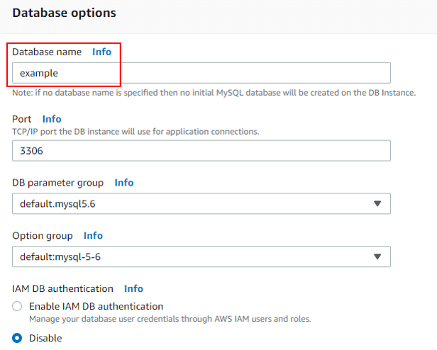 Database Options