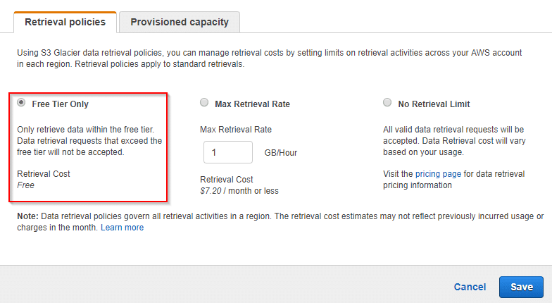 set up Retrieval policies