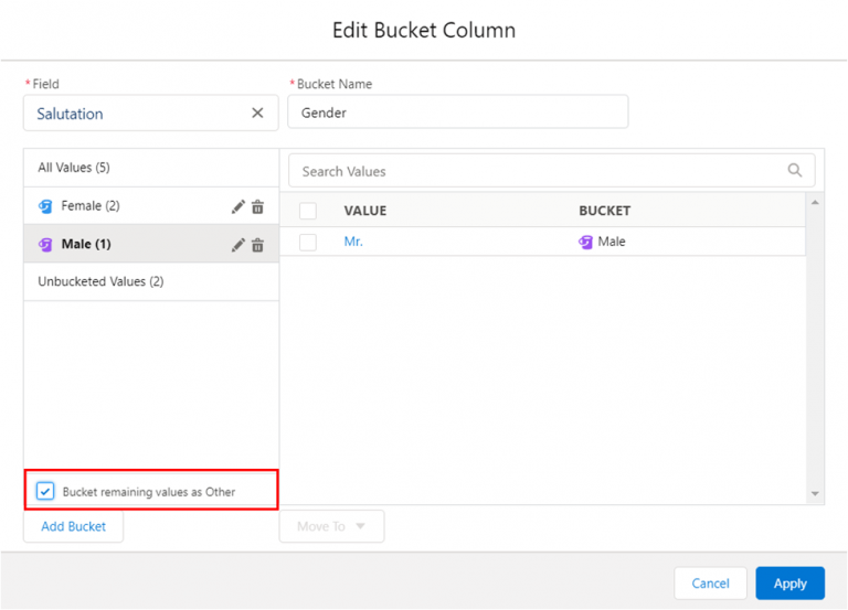 What is Bucket Field in Salesforce? Create and Use a Bucket Field