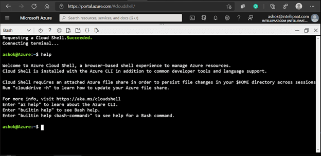 Azure CLI in browser