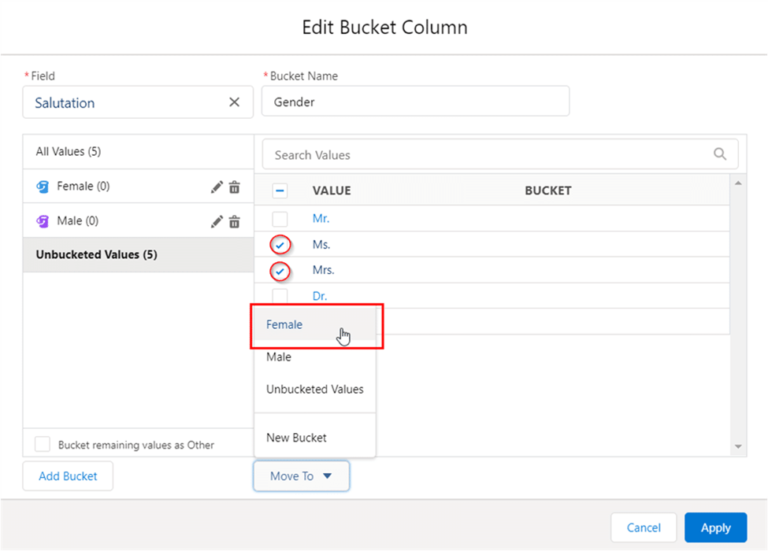 What is Bucket Field in Salesforce? Create and Use a Bucket Field