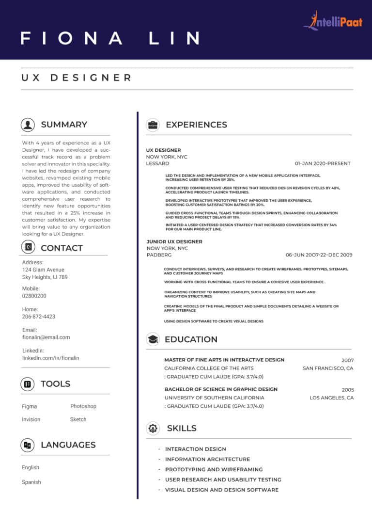 UI/UX Designer Resume for Freshers & Professionals [2025]