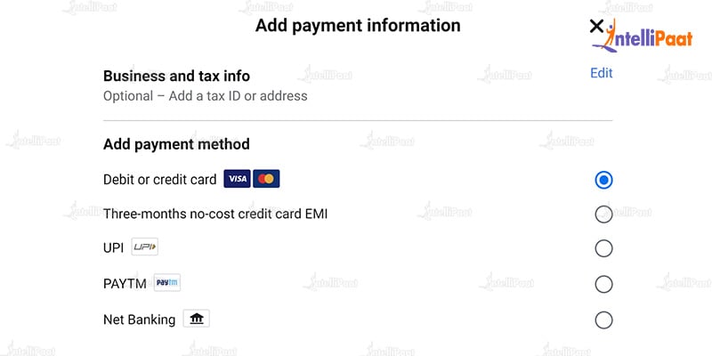 Add Payment Information