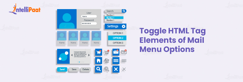 Toggle HTML Tag Elements of Mail Menu Options