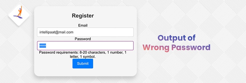 Output of Wrong Password