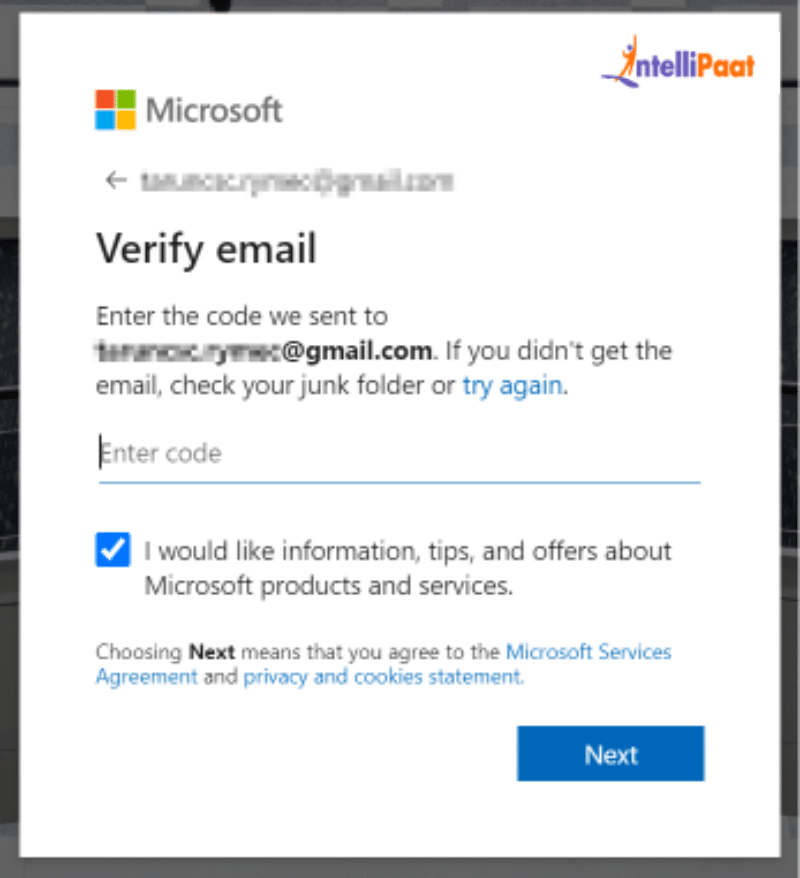 Azure email Verification