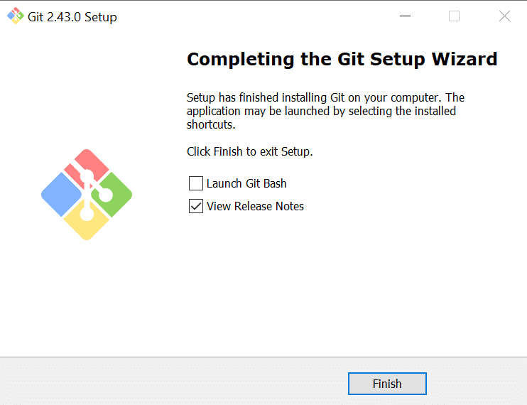Completing the Git setup wizard