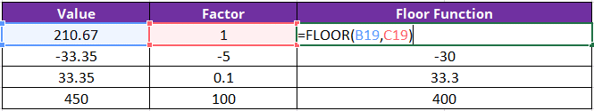 FLOOR Function in Excel