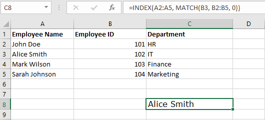 INDEX and MATCH will be