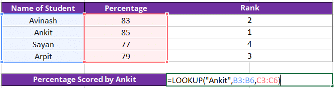 LOOKUP Function Excel