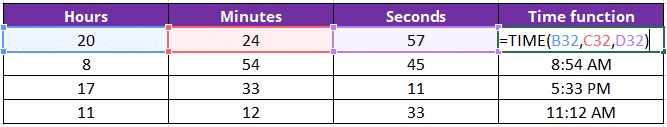 TIME Formula in Excel