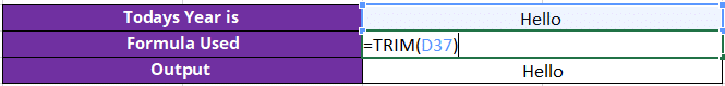 TRIM Function in Excel