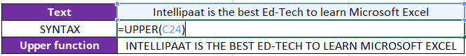 UPPER Function in Excel