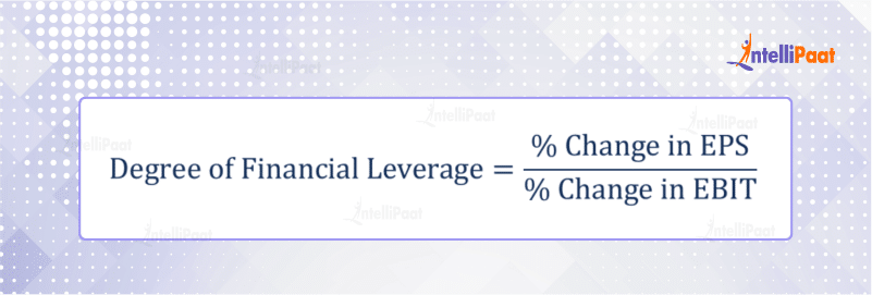 Degree of Financial Leverage = %Change in EPS / % Change in EBIT