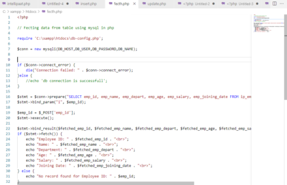 PHP CRUD Operations using MYSQL - Create, Read, Update, and Delete