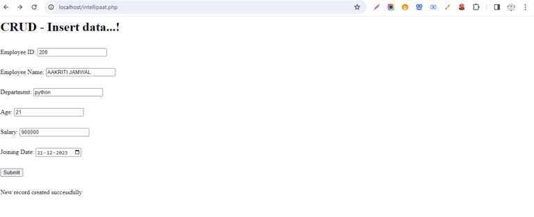 PHP CRUD Operations using MYSQL - Create, Read, Update, and Delete