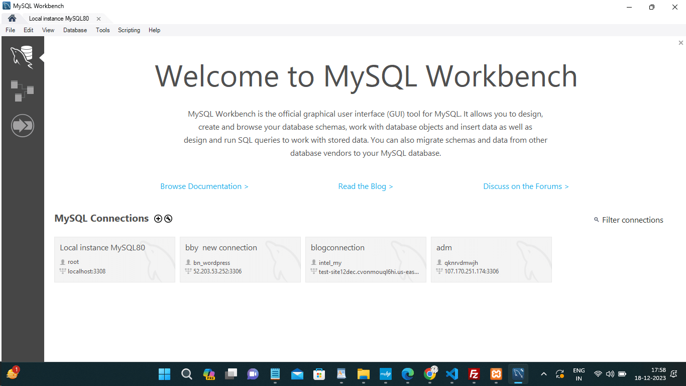 MySQL Database Setup