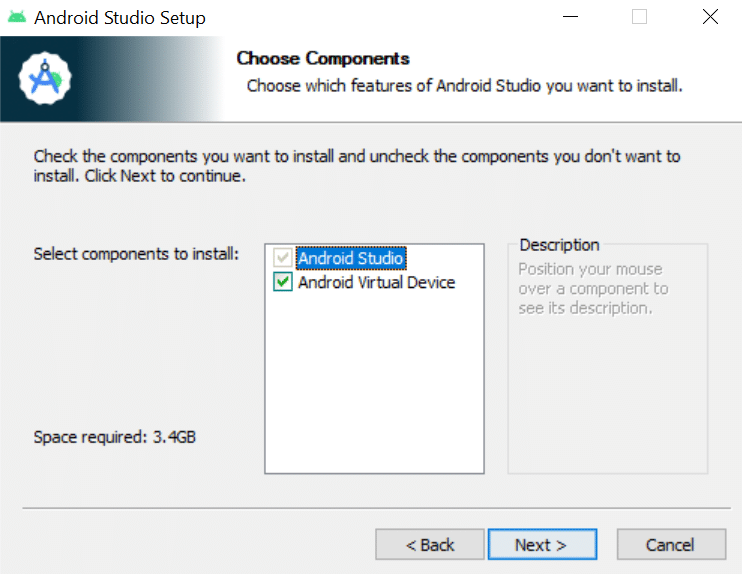 choose component android studio