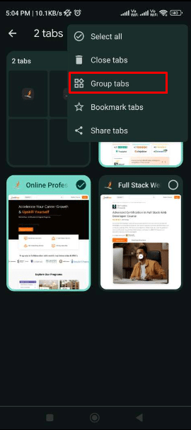 Group Tabs in Android
