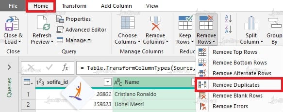 Removing Duplicates Using Power Query