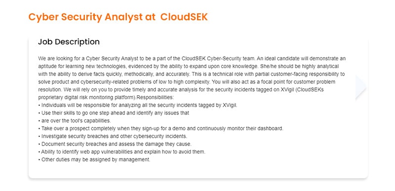 Cyber Security Analyst Job Description CloudSEK - How to Become a Cyber Security Analyst - Intellipaat