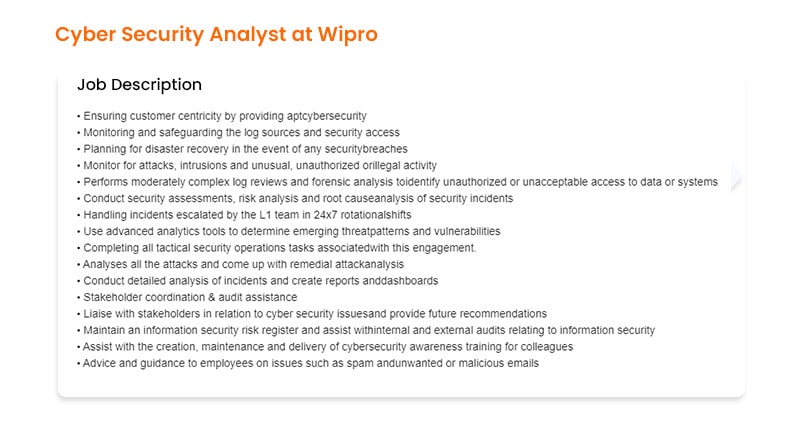 Cyber Security Analyst at Wipro Job Description - How to Become a Cyber Security Analyst - Intellipaat