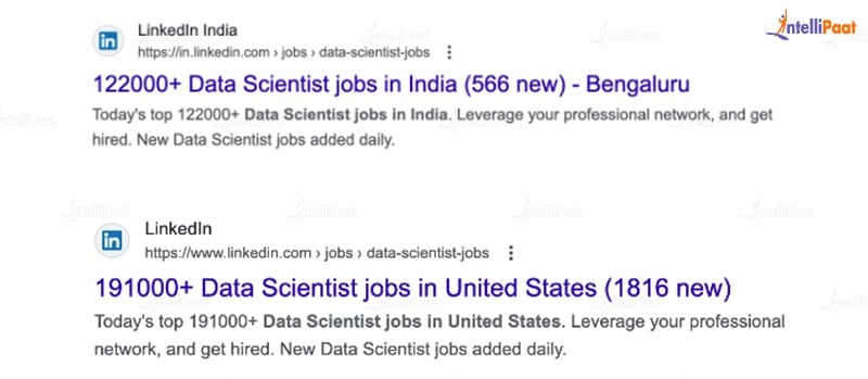 Data Science LinkedIn Jobs Available - Data Science Vs. Data Analytics - Intellipaat