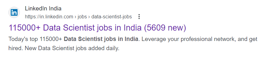 Jobs Available for Data Scientist in India