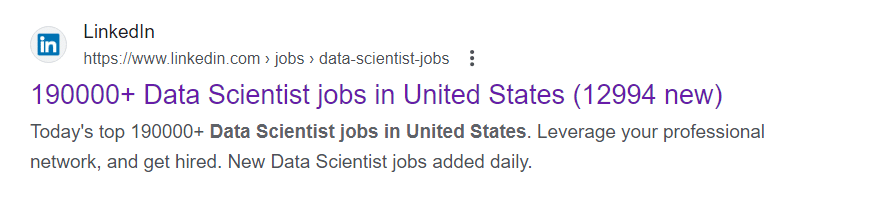 Jobs Available for Data Scientist in USA