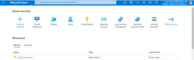 log in to your Azure Portal account using your Azure credentials