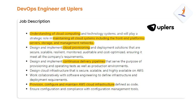 DevOps Engineer at Uplers Job Description - SRE Vs DevOps - Intellipaat