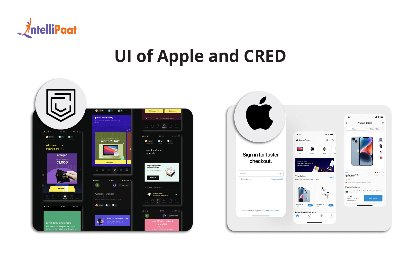 UI of Apple and CRED