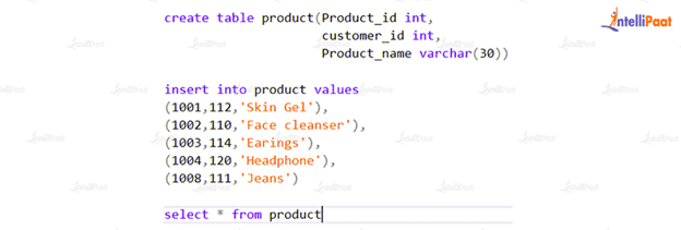 Create Product Table Command