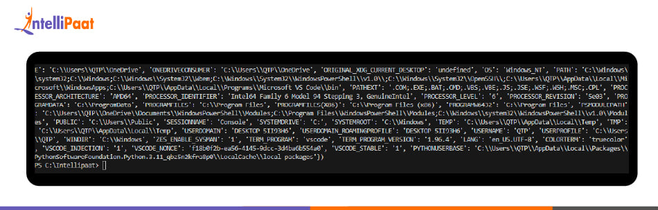 Access Environment Variables in Python Output