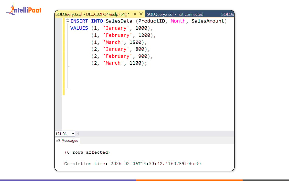 Sample Data Insertion