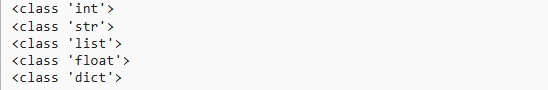 Using type() Function to Determine Variables in Python-output