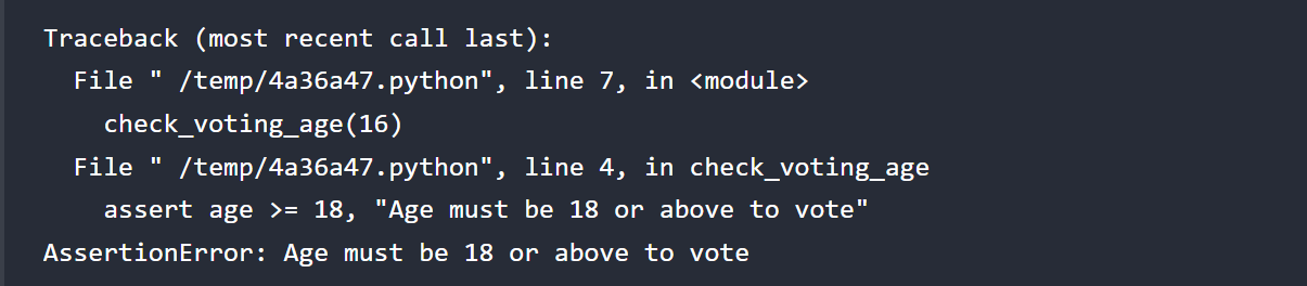 Raising an Exception Using an Assert Statement in Python