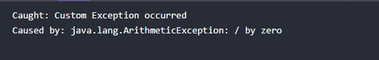 Example of Chained Exceptions