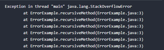 Example of an Error (Non-Recoverable)