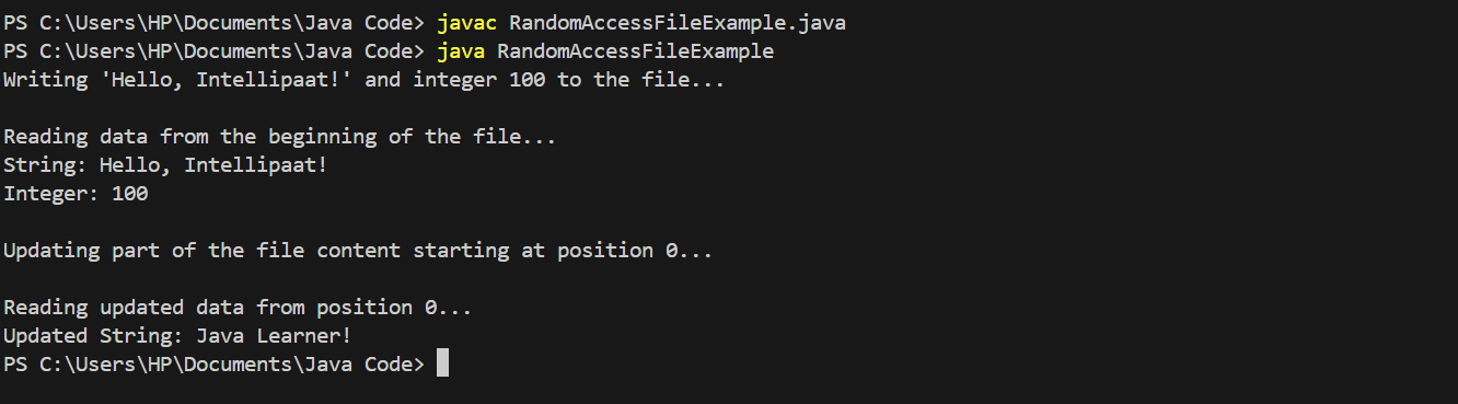 Using RandomAccessFile for Non-Sequential Access