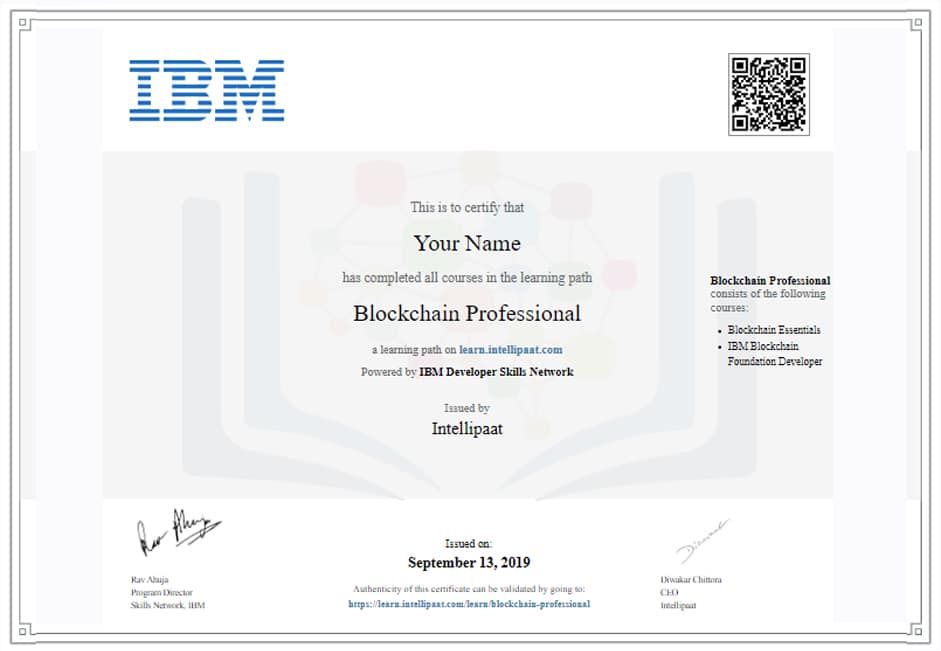 ibm blockchain certification free