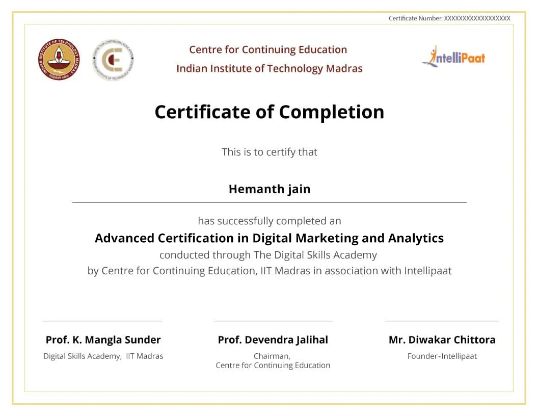 Advanced Certification In Digital Marketing And Analytics By IIT Madras ...