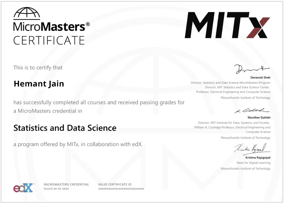 PGP in Data Science & Machine Learning - MITxMicroxmasters & Intellipaat