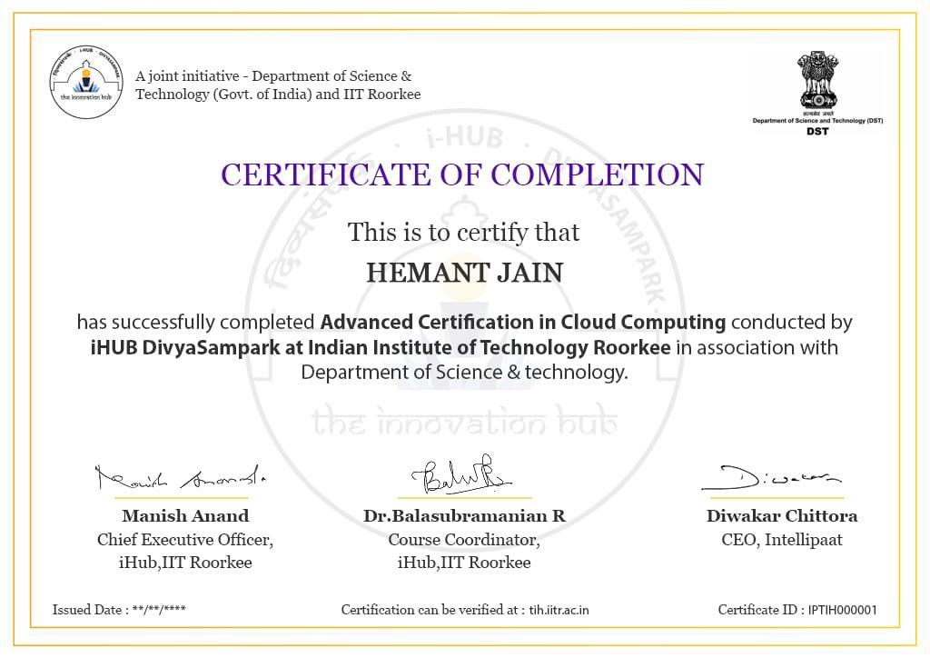 Advanced Certification in Cloud Computing - Intellipaat
